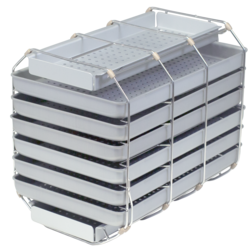 Halterung mit 8 langen Tabletts